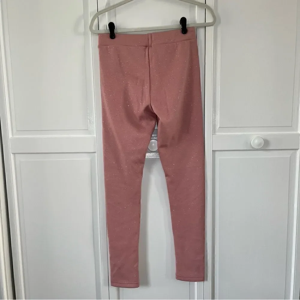 NEW Old Navy Soft and Cozy Lined Glitter Pink Paradigm Leggings Size XXL 18